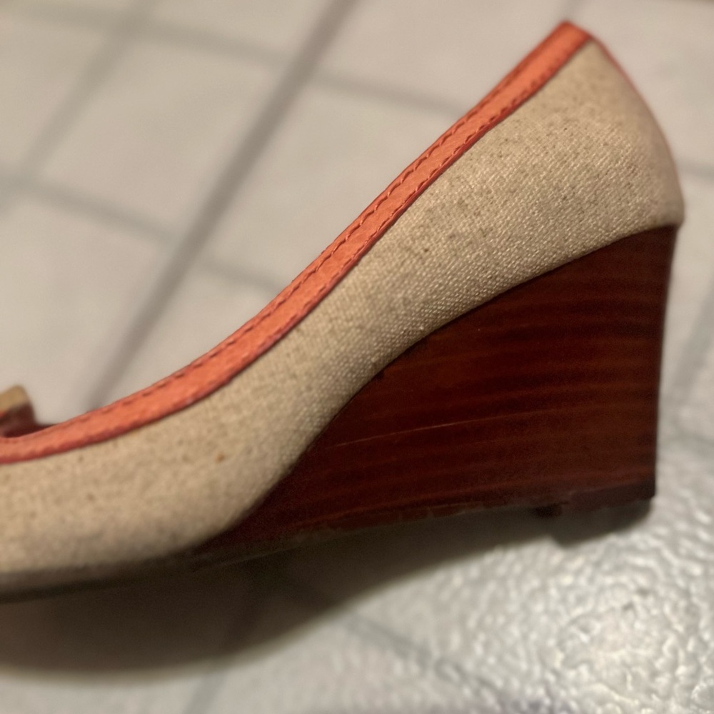 Tory Burch Canvas & Wooden Platform Shoes - Picture 8 of 11